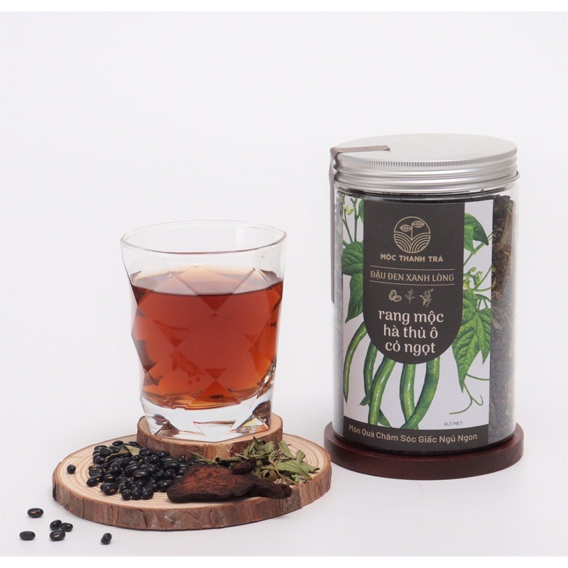 Trà Đậu Đen Xanh Lòng - Cỏ Ngọt - Hà Thủ Ô, combo giá tốt hủ 600g + túi 500g (coa túi lọc) + túi 100g
