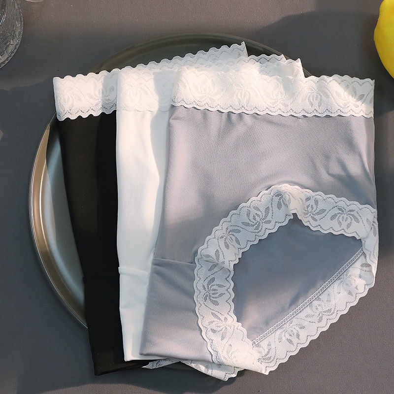 Quần Lót Cotton Lụa Lạnh Không Đường May Kháng Khuẩn Phong Cách Hàn Quốc Nhật Bản Cho Nữ