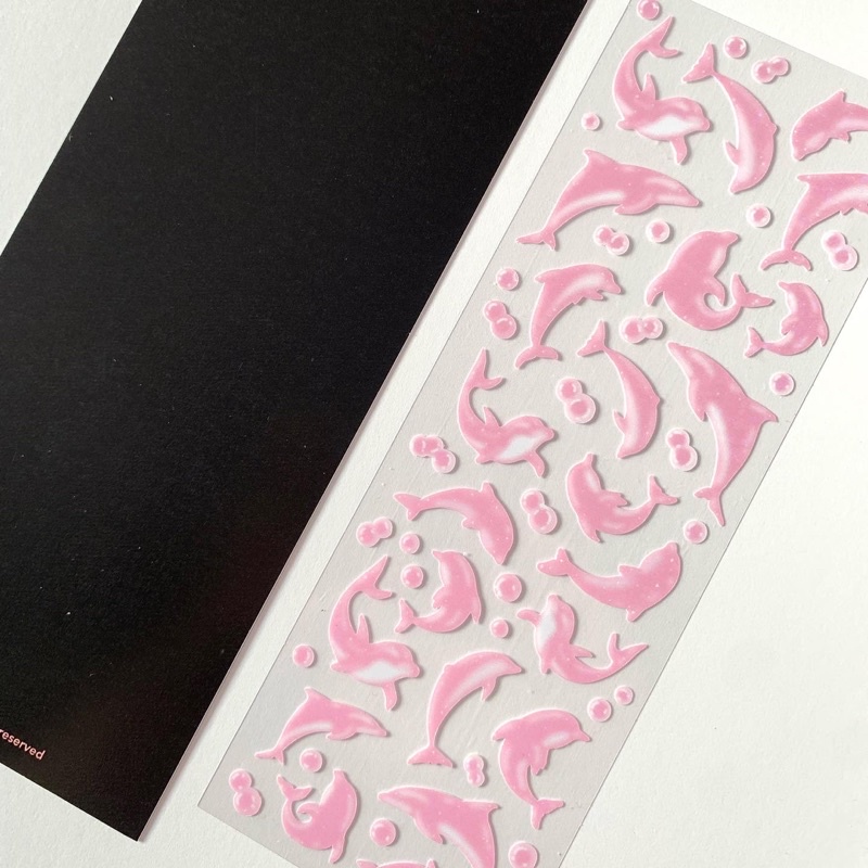 Lacotte | Pink dolphin sticker sheet 🐬 nhãn dán trang trí hình cá heo hồng