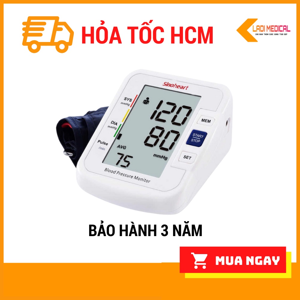 Máy đo huyết áp bắp tay Sinocare BA-801 Công nghệ Đức phiên bản giọng nói Tiếng Việt