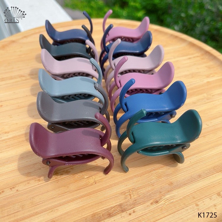 Kẹp tóc càng cua 3 răng NHÁM NANO màu lạnh sang trọng Orin K1725
