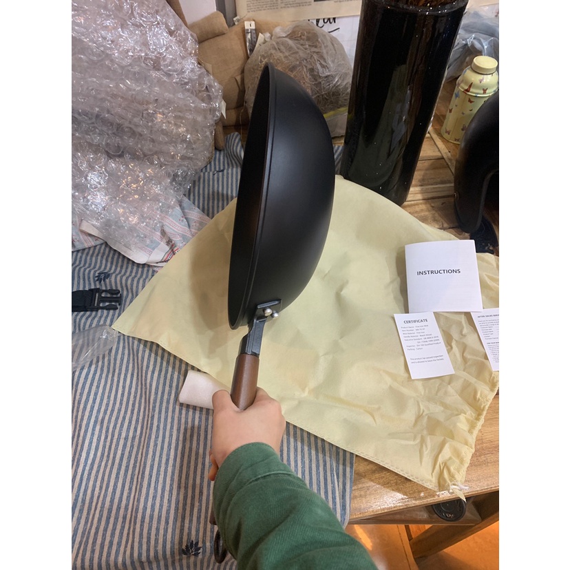 Chảo Thép Carbon Cooker King Thấm Nitơ Chống Dính Wok 32cm Sâu Lòng