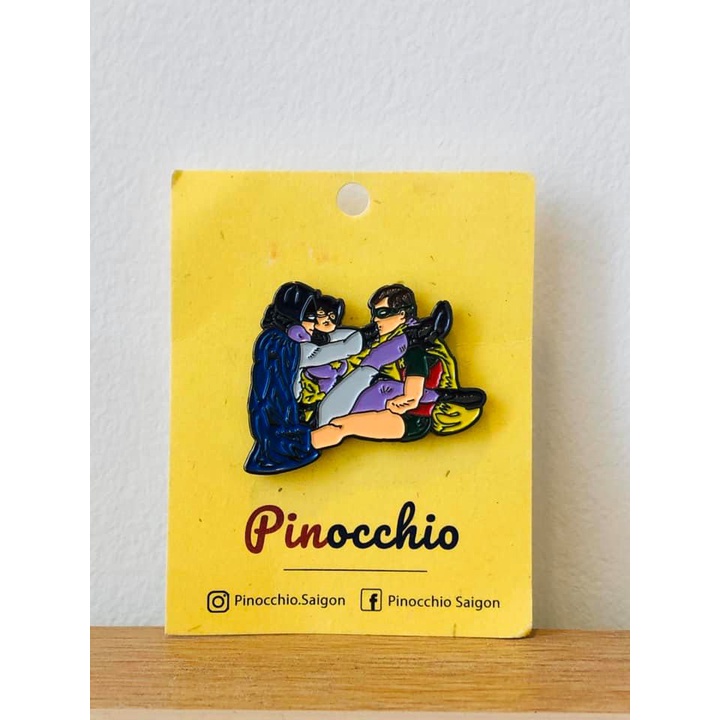 Pin Trio Batman - Huy hiệu kim loại/Pin cài Pinocchio Saigon