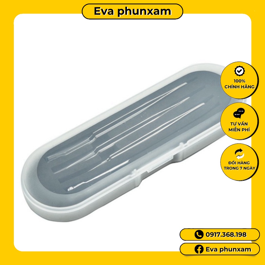 Bộ nặn mụn 5 chi tiết 3 nhíp 2 que nặn mụn phù hợp dùng spa cái nhân