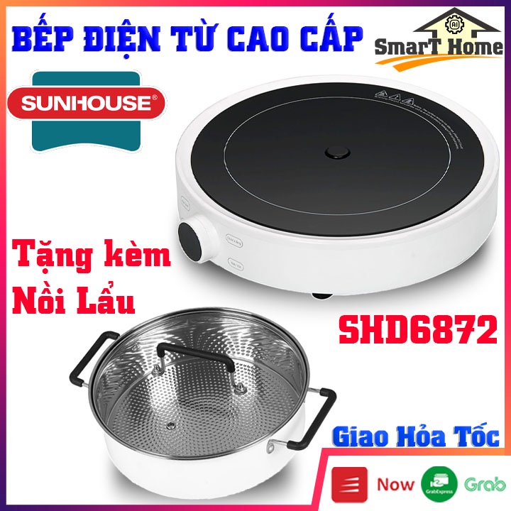 Bếp từ SUNHOUSE MAMA SHD6872 , Tặng Kèm Nồi Lẩu Bếp điện từ 9 mức nhiệt độ thay đổi tùy ý - Hàng Chính Hãng