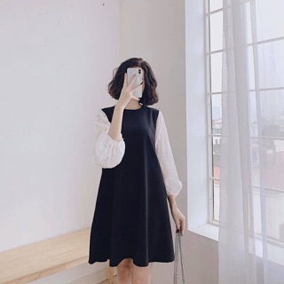 Váy suông tay ren lỗ