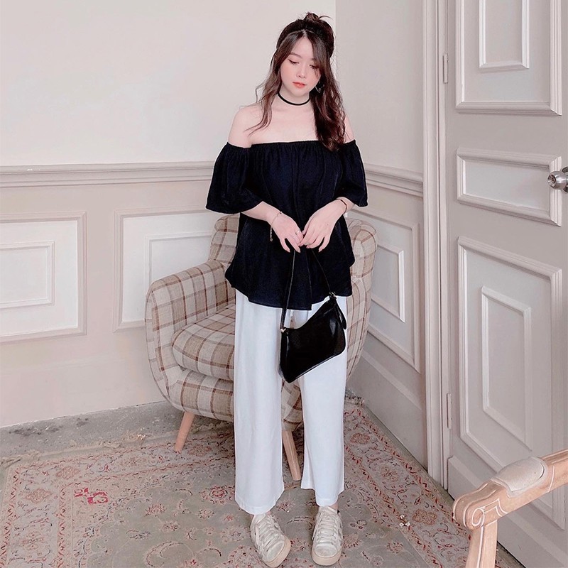 Quần ống rộng xuông đũi mát chun co giãn trắng tingoan BENNY CULOTTES/WH | BigBuy360 - bigbuy360.vn