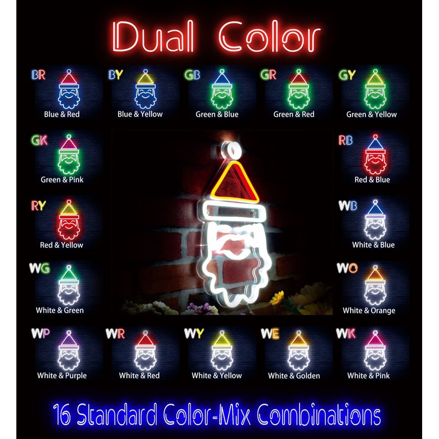 Ông già noel Đèn Led Neon Giáng Sinh, Thiết kế trang trí nhà cửa, đa dạng màu sắc