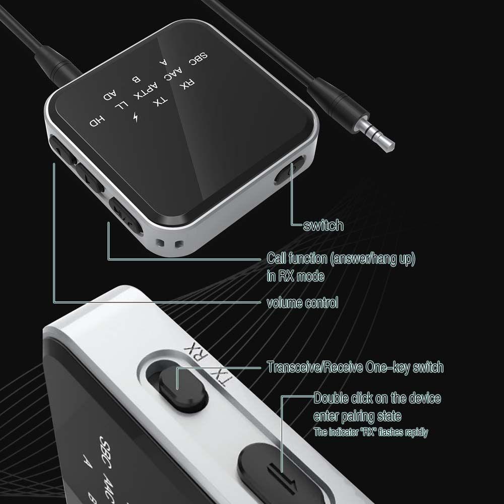 Thiết Bị Truyền Nhận Tín Hiệu Âm Thanh Bluetooth 5.2 APTX-HD APTX-LL AUX Không Dây Chuẩn 3.5mm