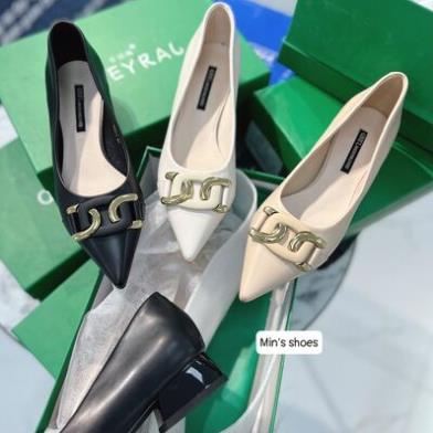 Min's Shoes - Giày Gót Vuông Da Dê Cao Cấp V225 HOT