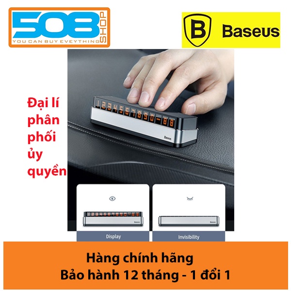 Bảng số điện thoại dạ quang đỗ xe tạm thời Baseus Moonlight Box Series Temporary Parking Number Plate dùng cho xe hơi