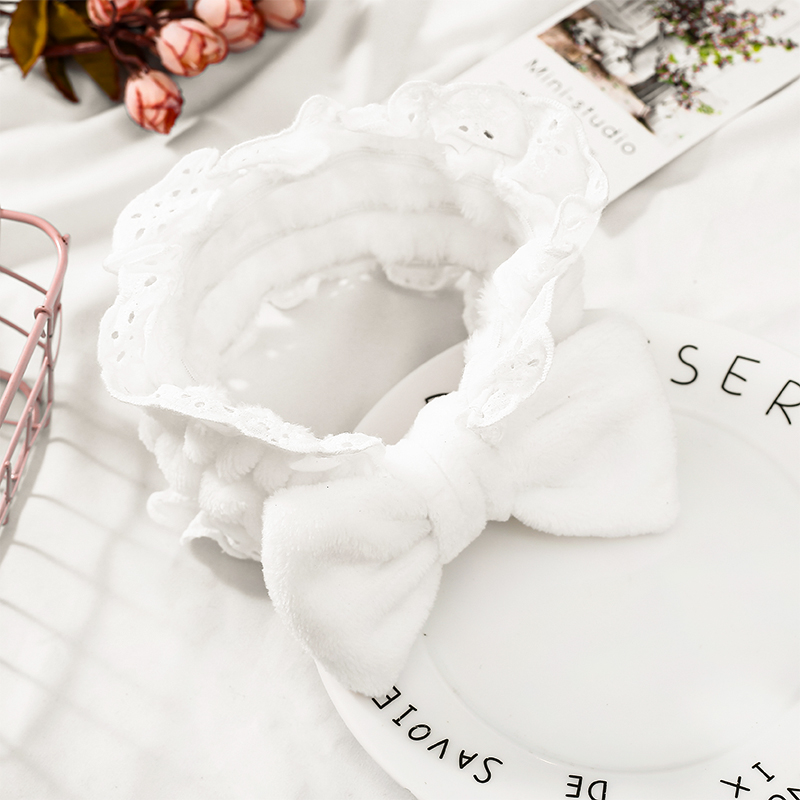 Băng đô vải phối ren thắt nơ xinh xắn thời trang cho nữ