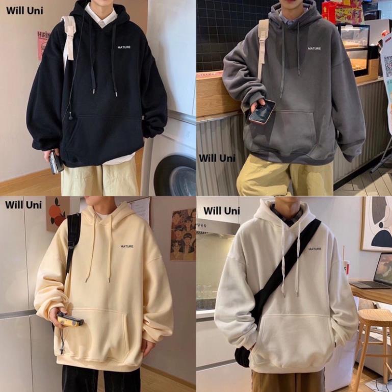 Áo Hoodie Form Rộng Nam Nữ Unisex In Dòng Chữ Nhỏ MATURE