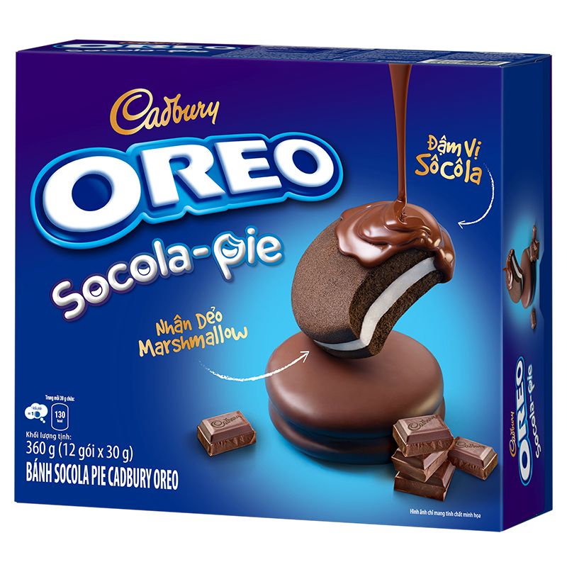 Bánh Socola Pie Cadbury Oreo Hộp 360g (12 Gói x 30G)