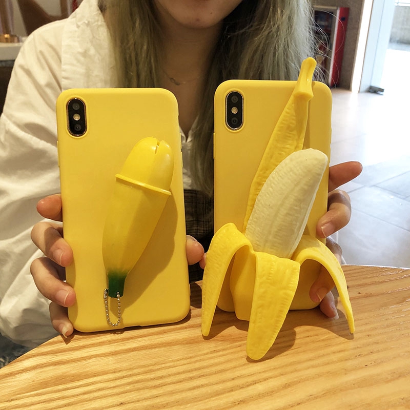 Release stress 3D Banana soft phone case for samsung S20 A51 A71 S20