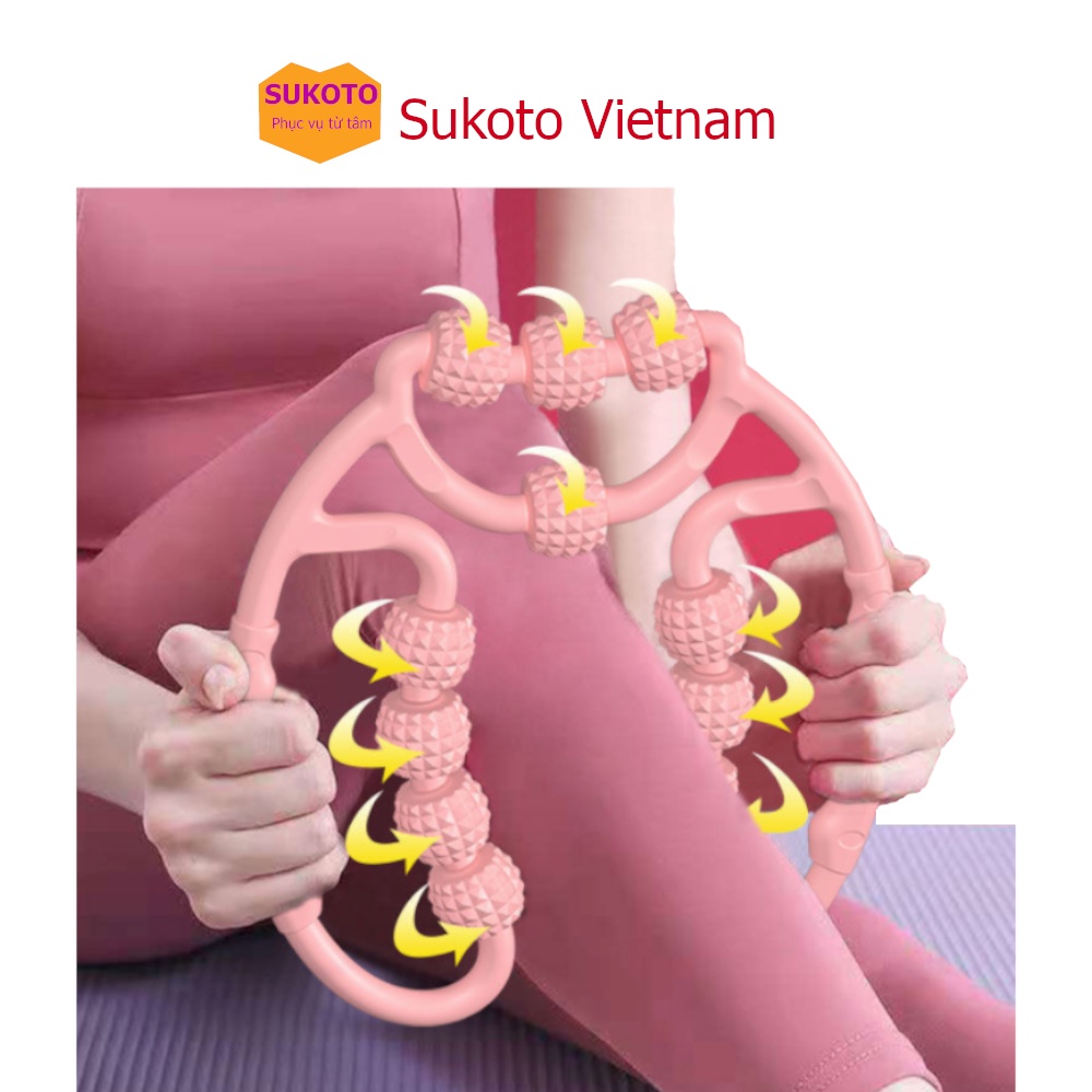 Vòng lăn massage thon gọn chân - Bản nhựa cao cấp 12 bánh