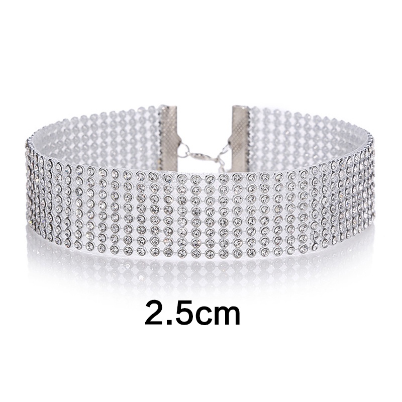 Vòng Cổ Choker Bản Rộng Đính Đá Lấp Lánh Sang Trọng