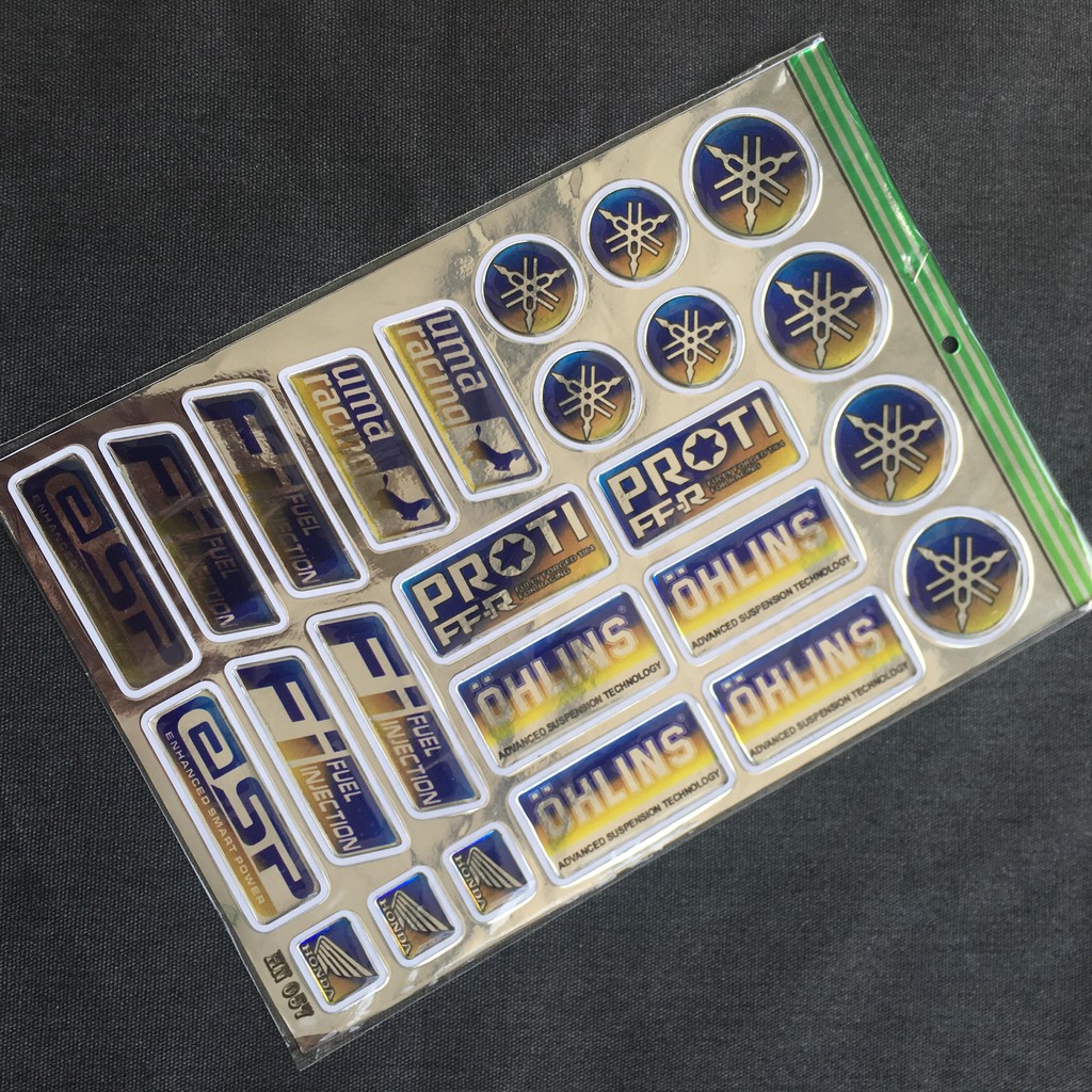 [GIÁ GỐC] BỘ TEM NỔI 7 MÀU CHO XE MÁY [LOGO VÀ CHỮ)