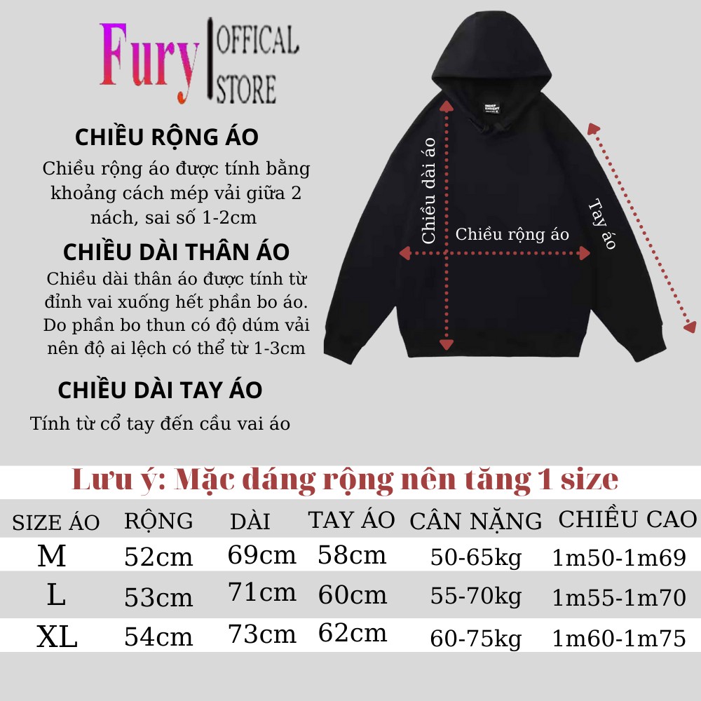 Áo hoodie drew Furystore nỉ dày mũ 2 lớp oversize form rộng | BigBuy360 - bigbuy360.vn