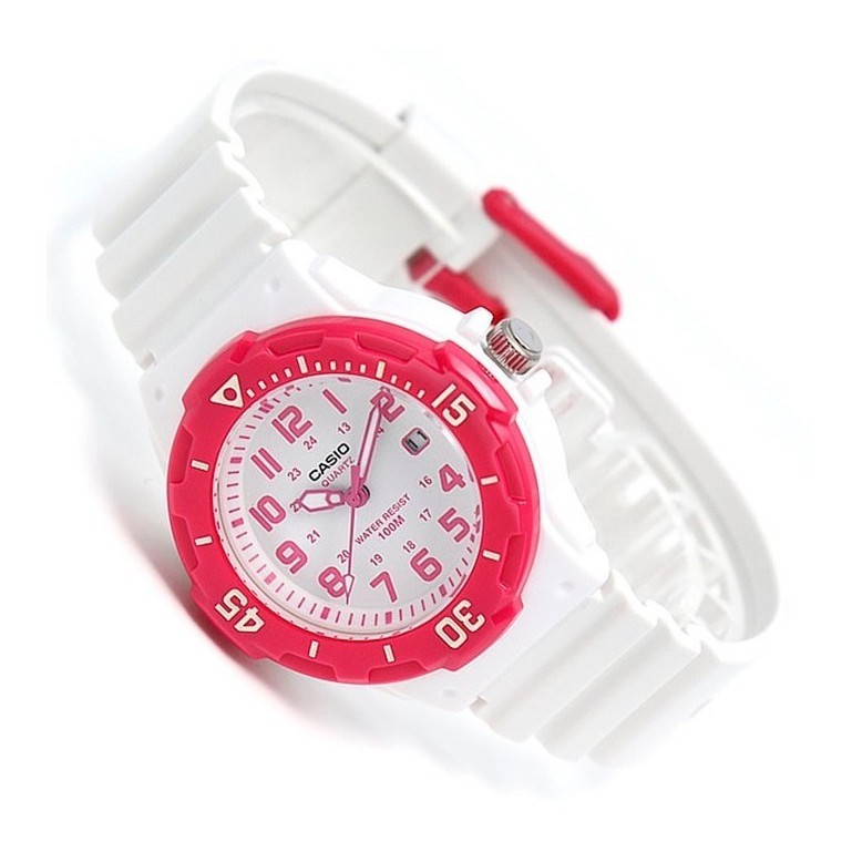 Đồng Hồ Casio Nữ LRW-200H-4B Dây Nhựa - Viền Hồng Dễ Thương