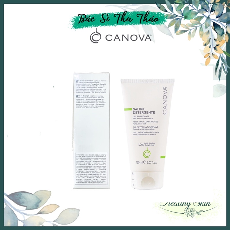Sữa rửa mặt cho da dầu mụn CANOVA SALIPIL DETERGENTE - PURIFYING CLEANSING GEL