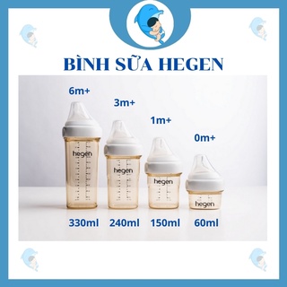 Bình sữa Hegen 60ml 150ml 240ml 330ml chính hãng chống đầy hơi chống sặc