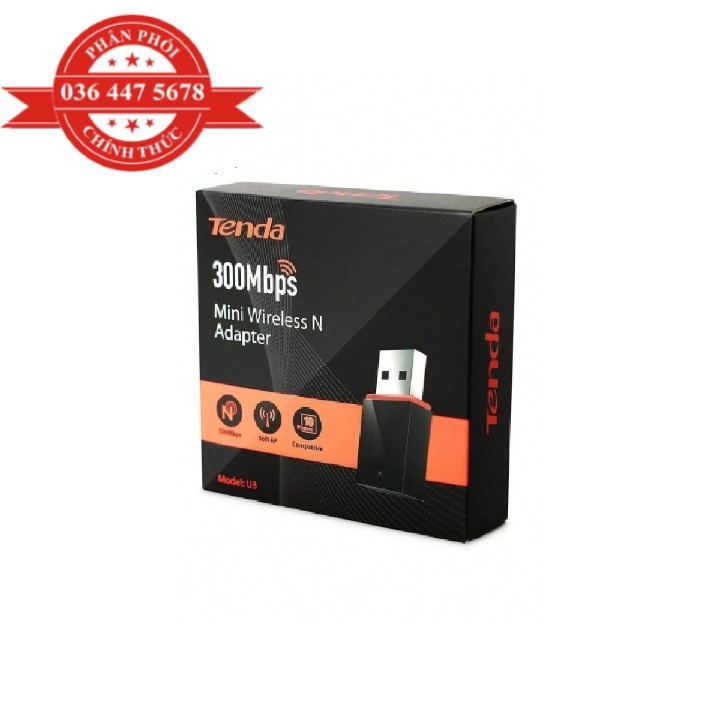 USB Wifi Tenda U3 tốc độ 300Mbps - Hàng Chính Hãng