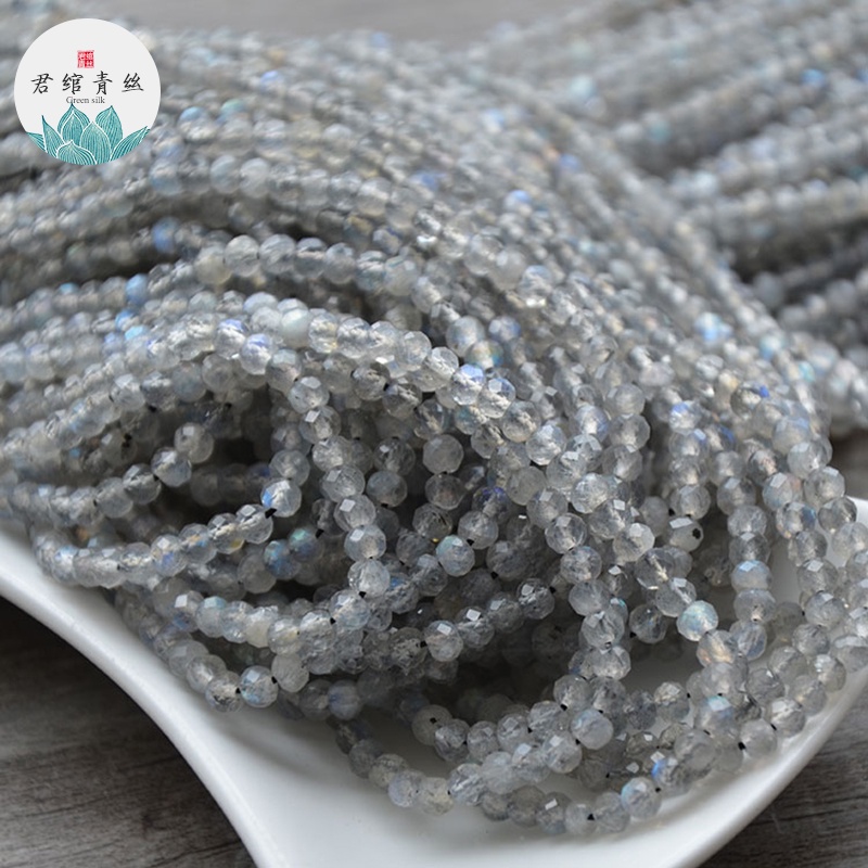 Chuỗi Hạt Đá Mặt Trăng Tròn Tự Nhiên 3 * 4MM Dùng Làm Trang Sức Thủ Công