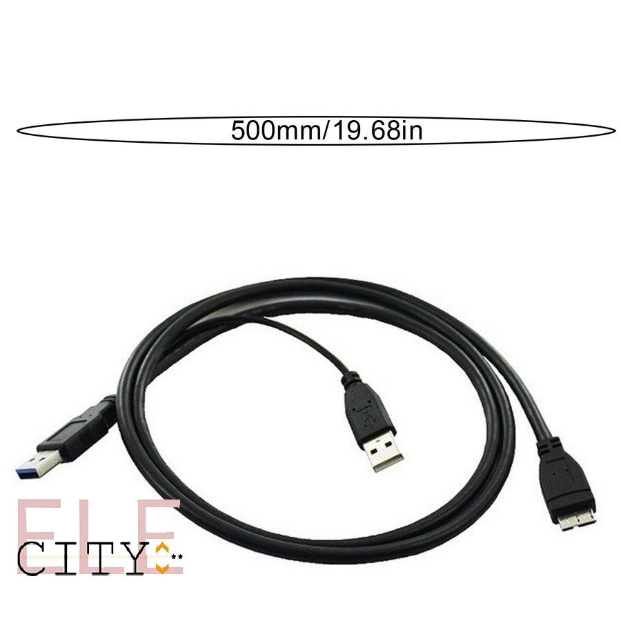 999ele⚡USB3.0 Mobile Hard Disk Data Cable Connection Cable Dual-head USB To Micro-b