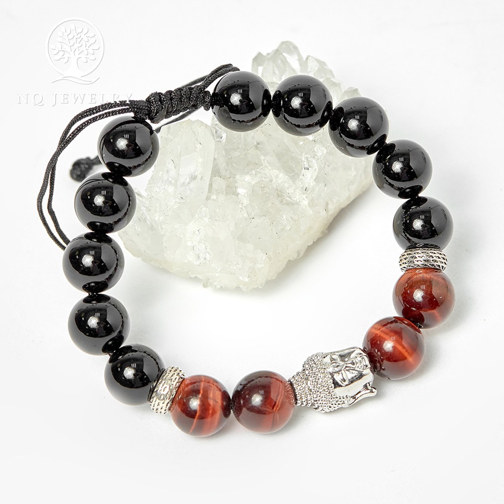 Vòng tay phối charm phật hợp kim kết dây - NQ Jewelry