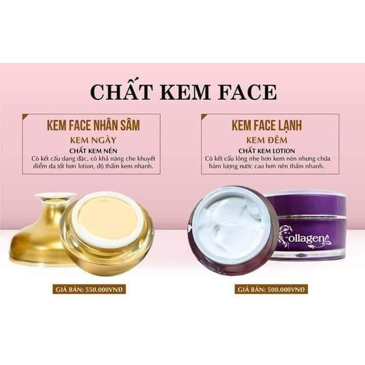 Kem trắng da sạch nám Kem Lạnh + Face Nhân Sâm Ncollagen - Dưỡng da ngày đêm