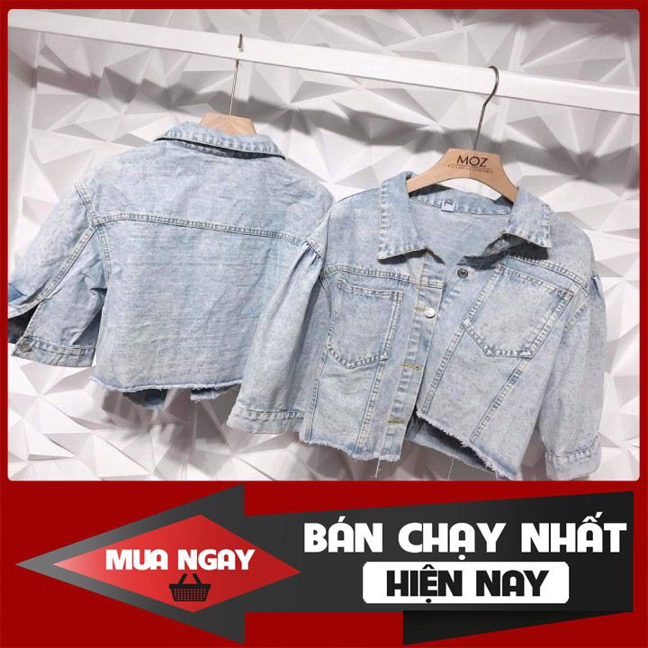 [ MẪU MỚI ] [FREE SHIP] ÁO KHOÁC JEANS NỮ ĐẸP TAY LỠ THÂN CROPTOP [Kèm Video+Hình Thật]