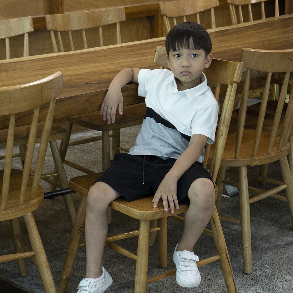 Áo polo bé trai Sayme ngắn tay cổ bẻ phối màu size lớn BCPO0008