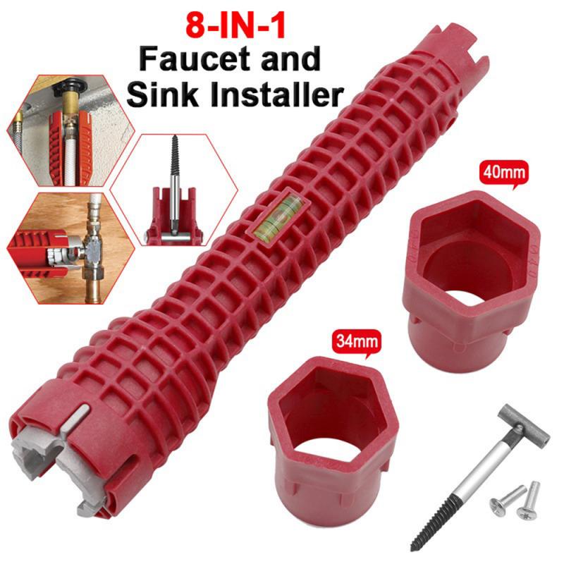 Bộ cờ lê đa năng 8 trong 1,cờ lê ống nước đa năng,sửa chữa vòi nước bồn rửa nhà bếp / phòng tắm-GM-SCBS