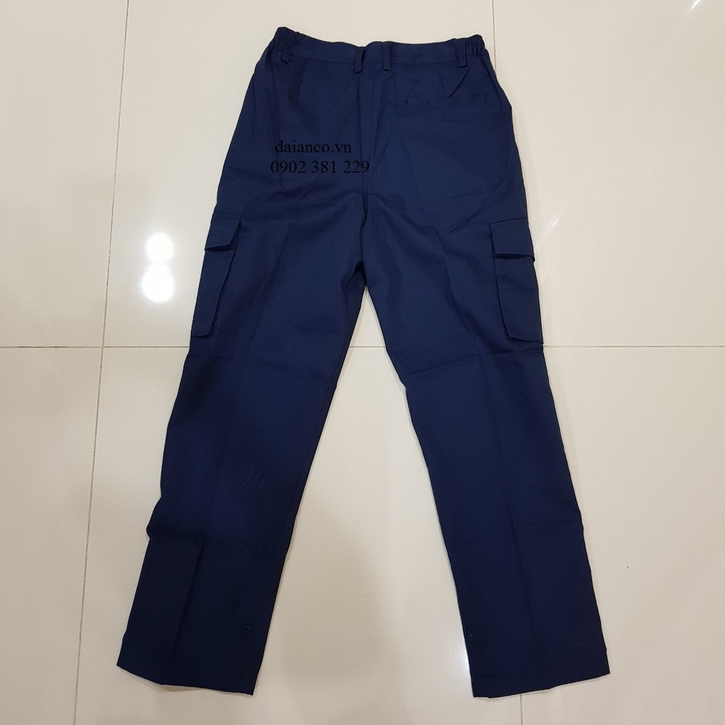 Bộ quần áo bảo hộ, quần áo kỹ sư màu xanh đen phối đỏ - DA11