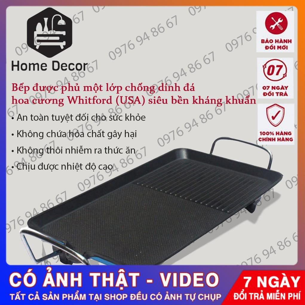 Bếp nướng điện đa năng ELECTRIC BARBECUE CHÍNH HÃNG không khói mặt trắng lớp đá siêu chống dính giúp vệ sinh dễ dàng !