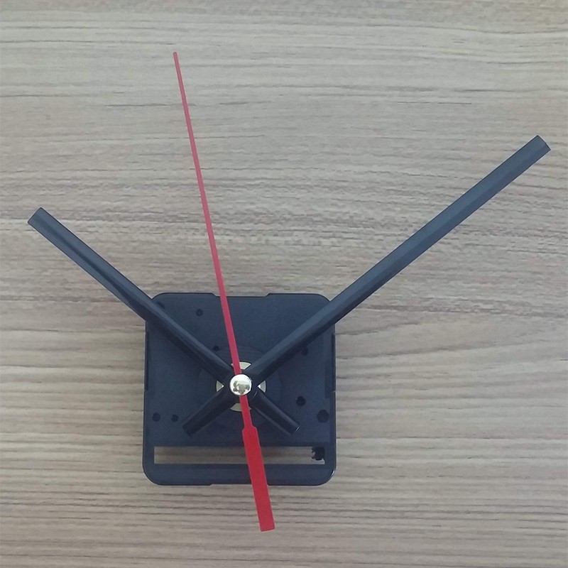 Bộ kim đen 11cm đầu vuông và Máy Quartz Kim giật - Máy đồng hồ treo tường Đài Loan loại tốtShop 9999