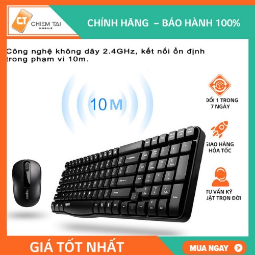 Bộ bàn phím, chuột không dây Rapoo X1800S