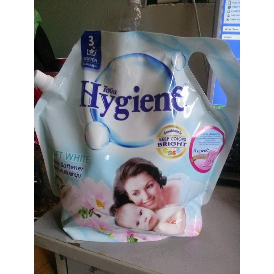 Nước xả vải túi Hygiene 1800ml mầu trắng