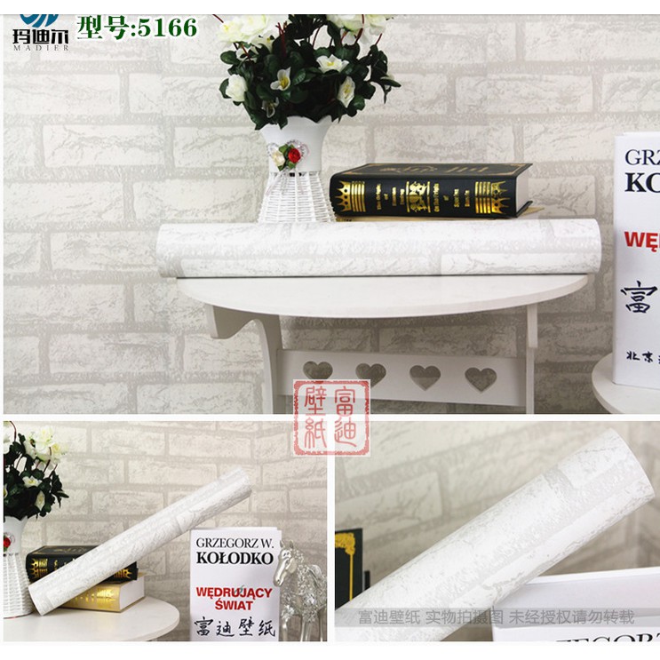 Decal giấy dán tường đá trắng (khổ rộng 0.45m)