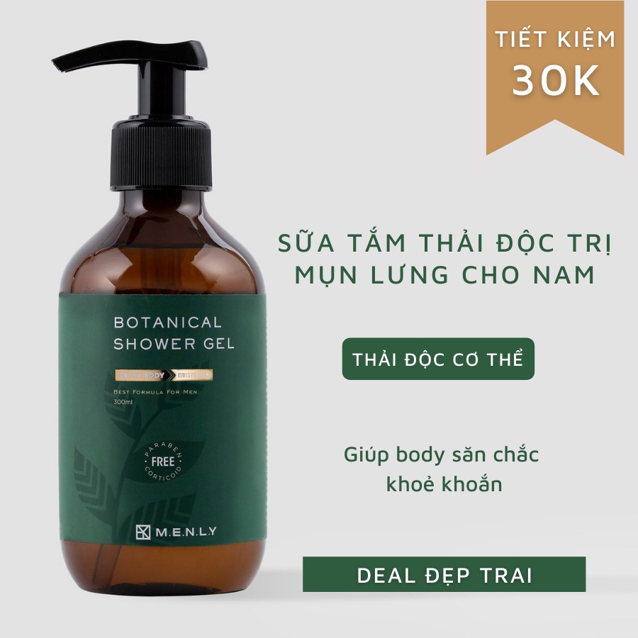 sữa tắm thiên nhiên thải độc tố cho nam Menly