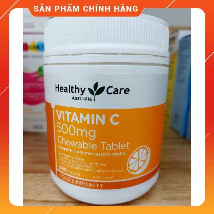 Healthy Care Vitamin C 500mg Chewable 500 viên chính hãng Úc mẫu mới 2021