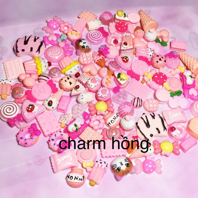 set 50 charm bánh kẹo trang trí slime