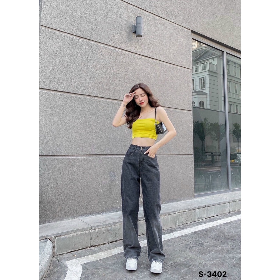 Quần Jeans Baggy Lưng Cao Ống Suông, Quần Jeans Baggy Nữ Ống Rộng, Quần Jeans Baggy Nữ Cạp Cao Ống Rộng