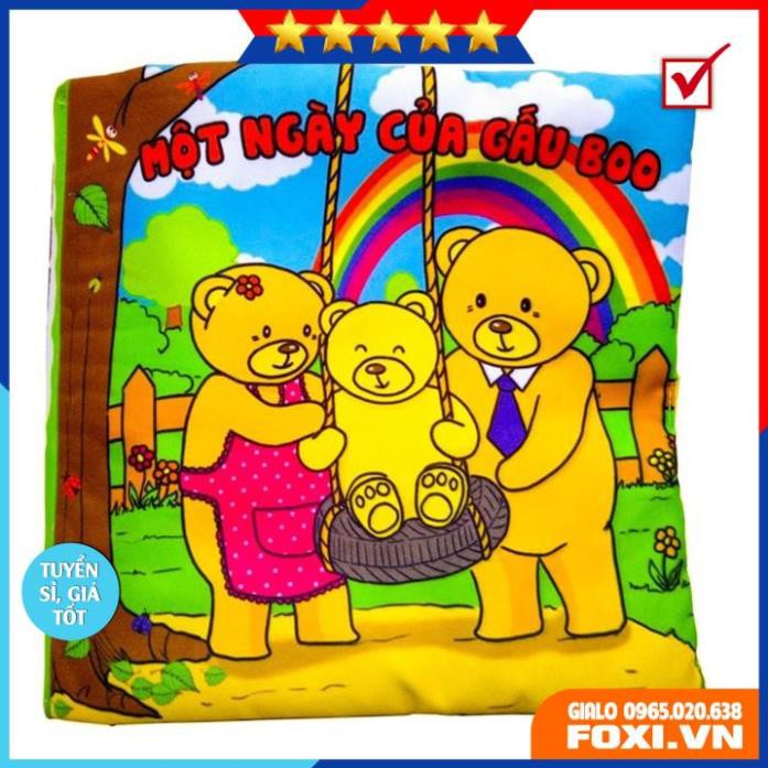 Sách vải cho bé-Một ngày của Gấu Boo-Giúp Bé rèn luyện thói quen Sinh Hoạt-Kích thích Thị Giác