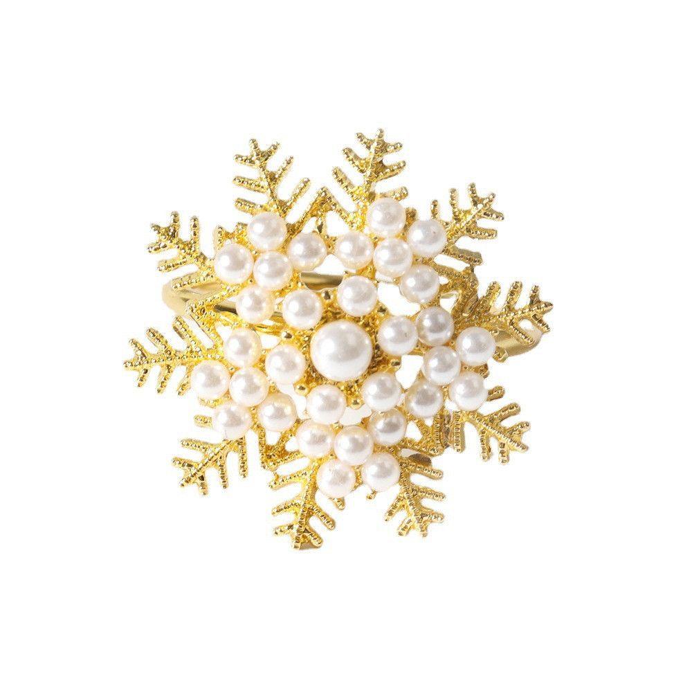 PINEVN Set 1 / 3 / 6 Vòng Dây Hoa Tuyết Trang Trí Khăn Ăn