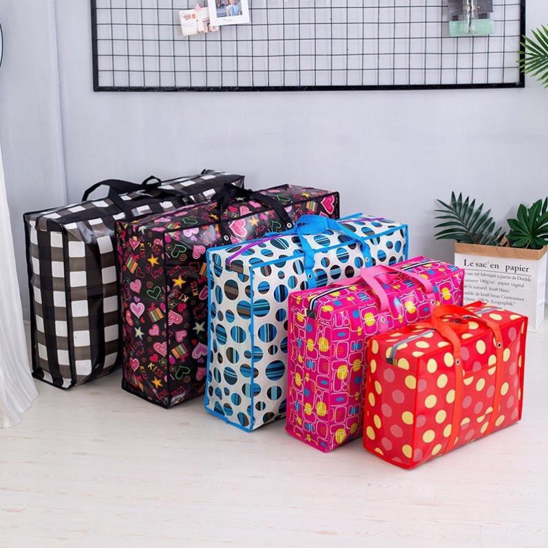 Túi Bạt, Túi Dứa Đựng Đồ Có Khóa Dây Kéo Tiện Lợi Thích Hợp Đựng Quần Áo, Chăn Màn