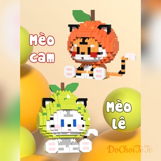 Đồ chơi xếp hình Mèo Lê Mèo Cam | Quà tặng hình thú dễ thương