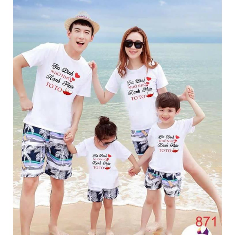 ÁO THUN GIA ĐÌNH NHO NHỎ HẠNH PHÚC TO TO