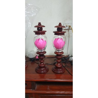 [FREESHIP] đèn thờ bóng hoa sen ( một cặp)